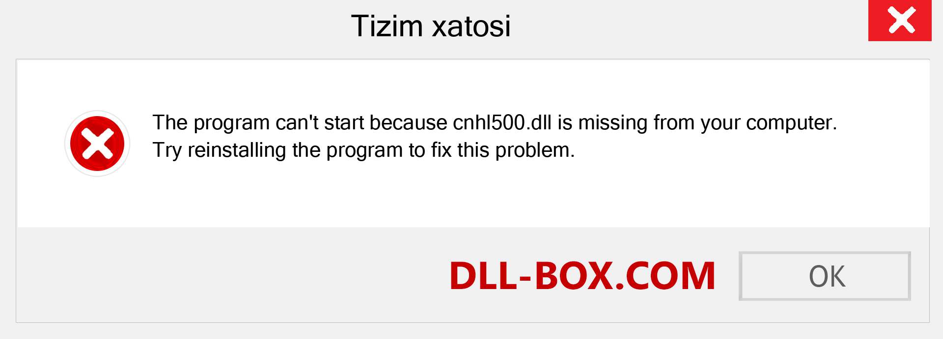 cnhl500.dll fayli yo'qolganmi?. Windows 7, 8, 10 uchun yuklab olish - Windowsda cnhl500 dll etishmayotgan xatoni tuzating, rasmlar, rasmlar